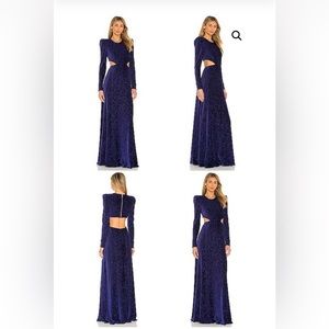 PatBo Purple Velvet Gown with Cut out Back